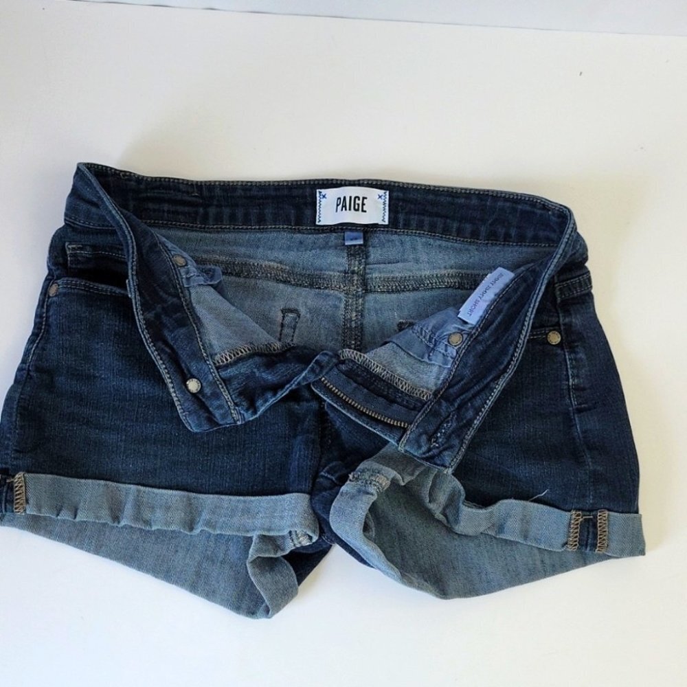 Paige Jimmy Jimmy Jean Shorts Blue Size 25 - Picture 5 of 15